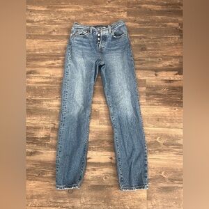 Levi’s 501 Button Fly Jeans Womens High Rise Straight Leg Vintage Wash 27x32